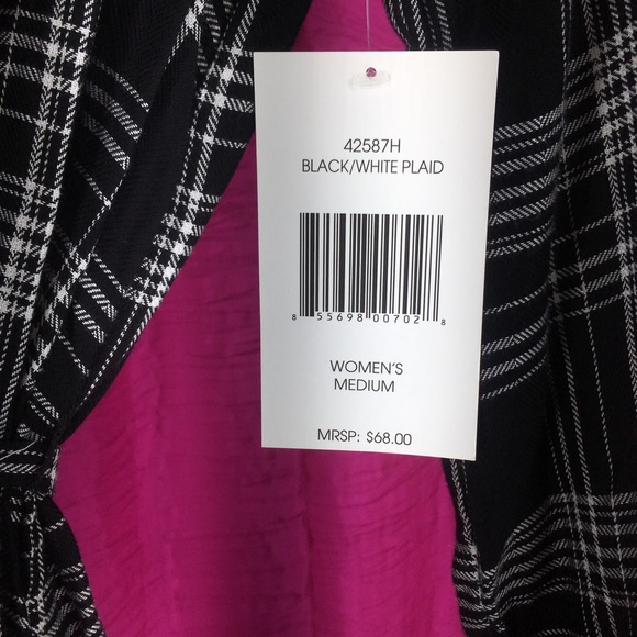 BLL nyc b/w plaid long sleeve tunic dress, size M - Picture 3 of 4